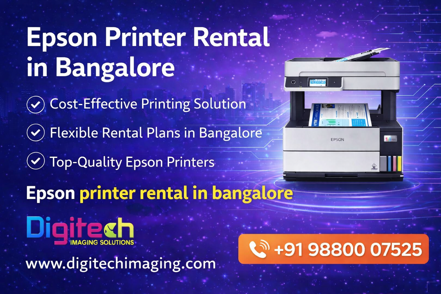 Epson printer rental in Bangalore by Digitech Imaging Solutions