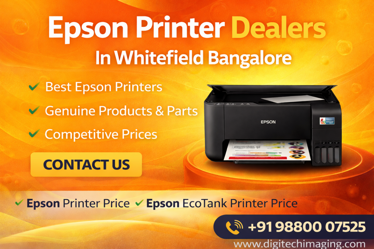 Epson Printer Dealers in Whitefield Bangalore offering Epson EcoTank printers, genuine Epson products and best Epson printer price at Digitech Imaging