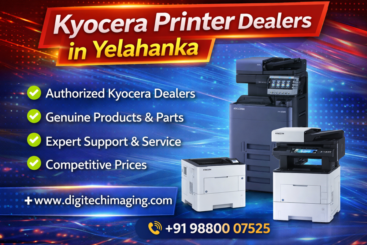 Kyocera Printer Dealers in Yelahanka Bangalore providing genuine Kyocera multifunction printers laser printers and office printing solutions at best price from Digitech Imaging
