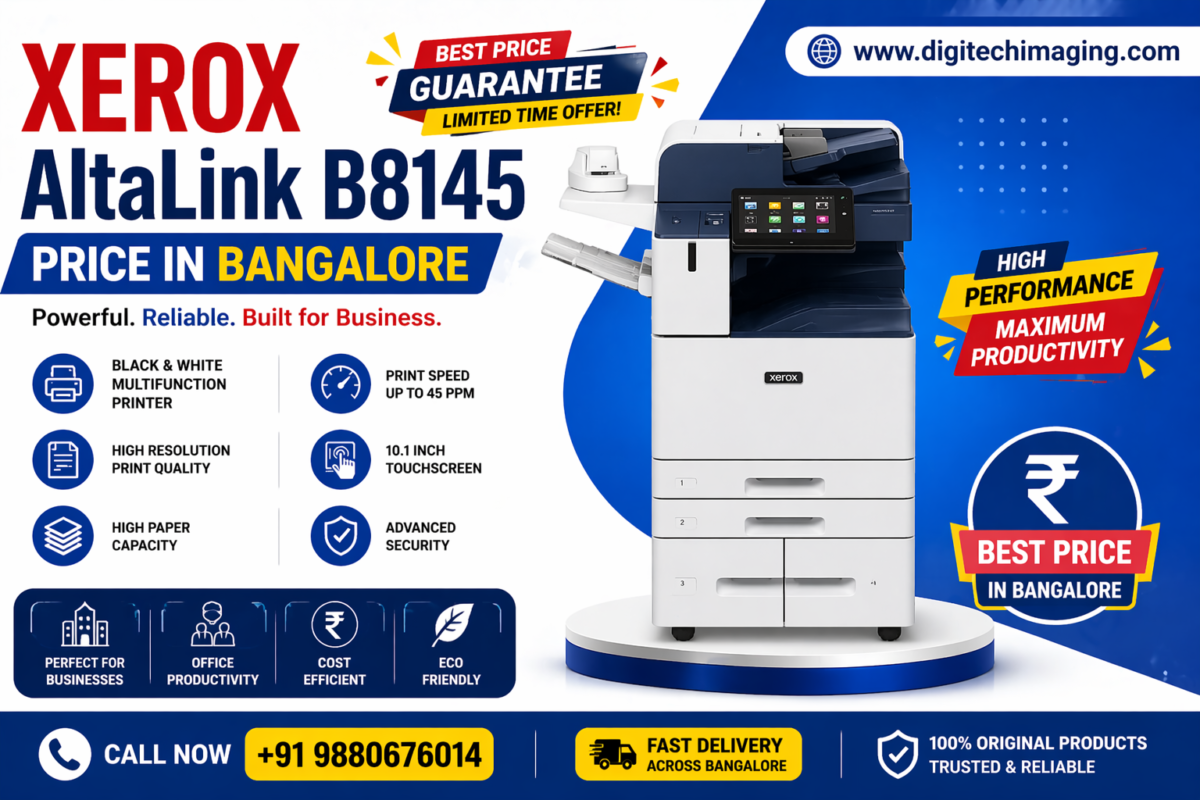 Xerox AltaLink B8145 Price in Bangalore Black and White Multifunction Printer High Speed Office Printer Digitech Imaging