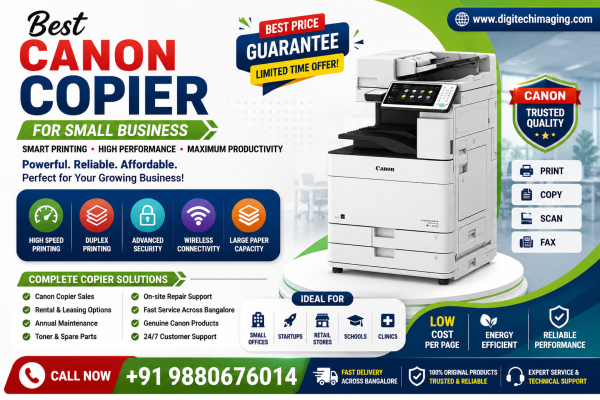 Best Canon Copier for Small Business featuring Canon multifunction printer with printing, copying, scanning, wireless connectivity, and office productivity solutions.