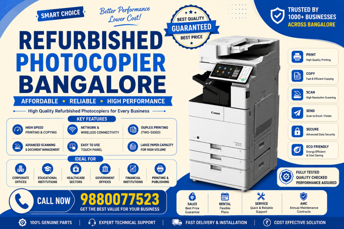 Refurbished Photocopier Bangalore sales rental service AMC affordable photocopier solutions