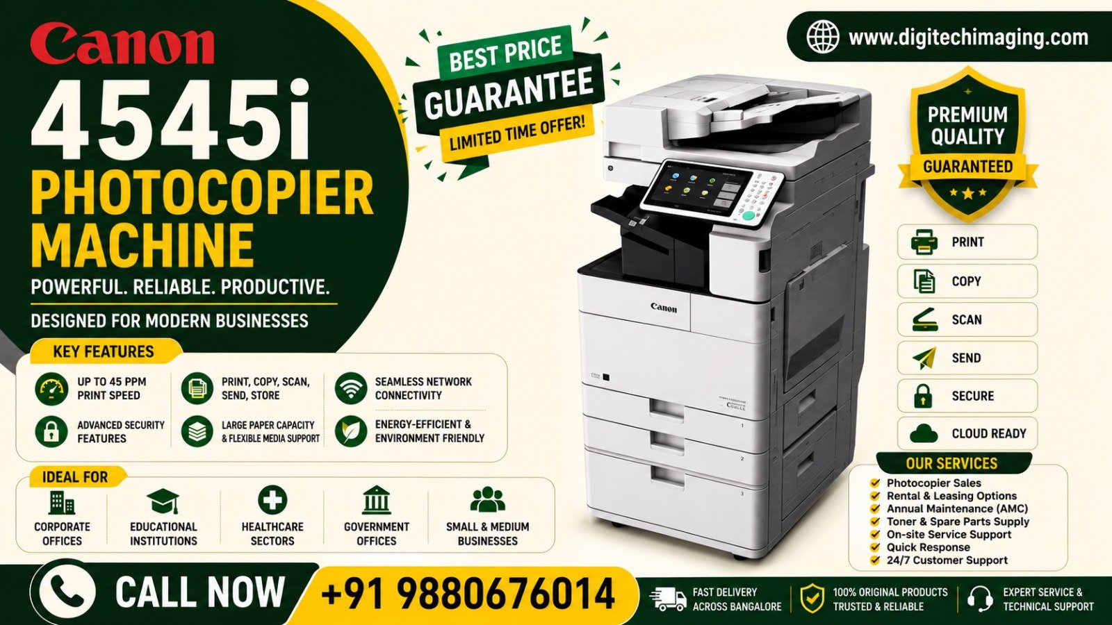 Canon 4545i Photocopier Machine Bangalore Best Price Sales and Service