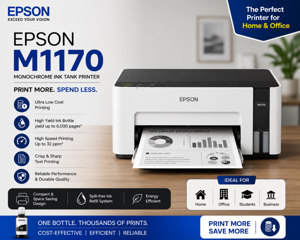 Epson M1170 EcoTank Monochrome Wi-Fi Printer in Bangalore
