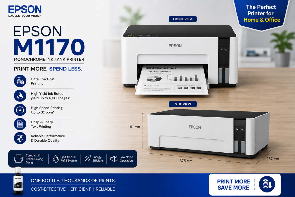 Epson M1170 EcoTank Monochrome Wi-Fi Printer in Bangalore
