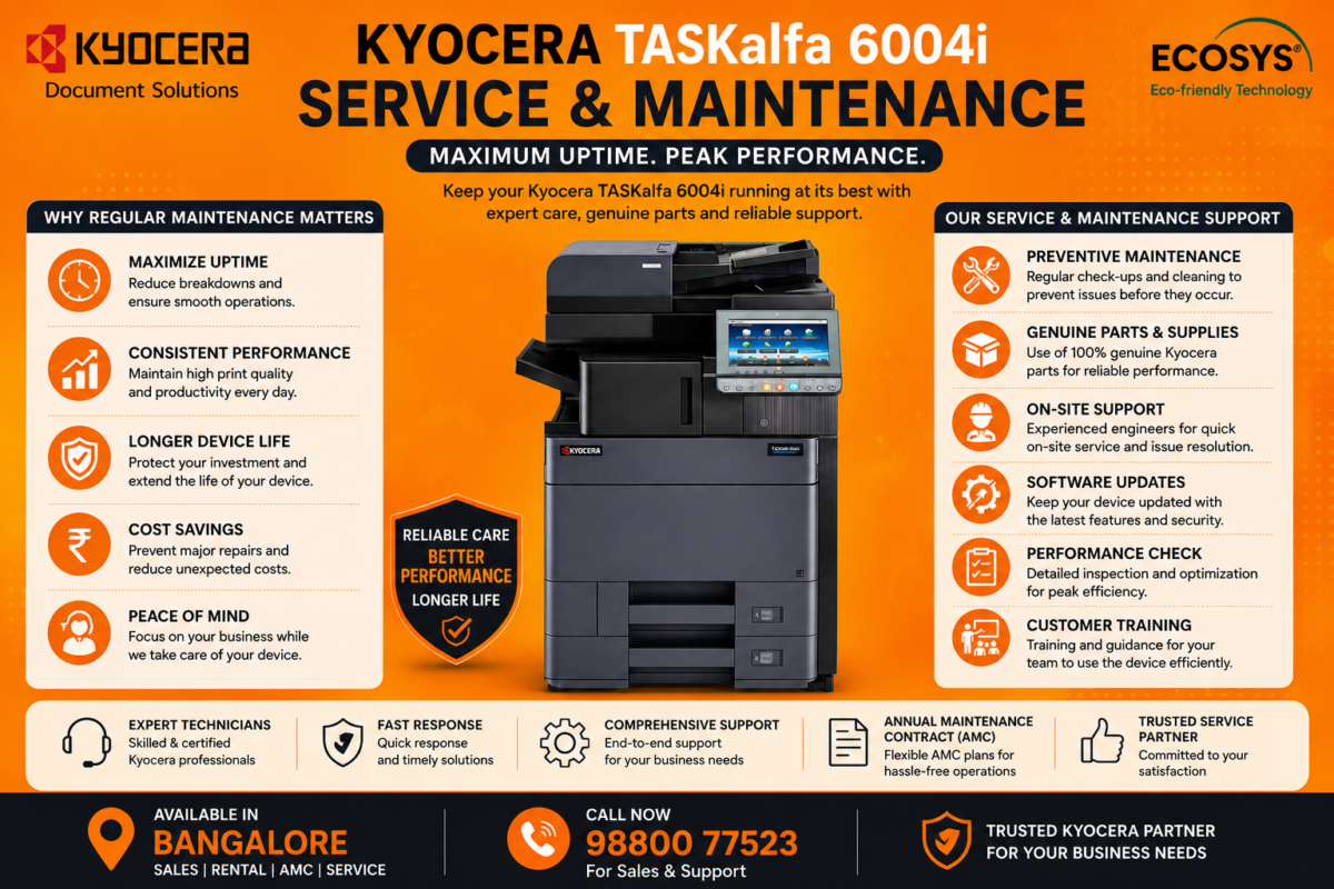 Kyocera ECOSYS 6004i A3 monochrome multifunction printer for business offices in Bangalore