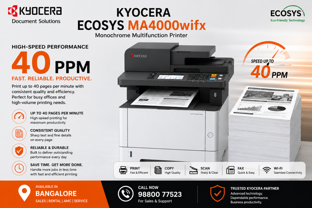 Kyocera ECOSYS MA4000wifx Monochrome Multifunction Printer