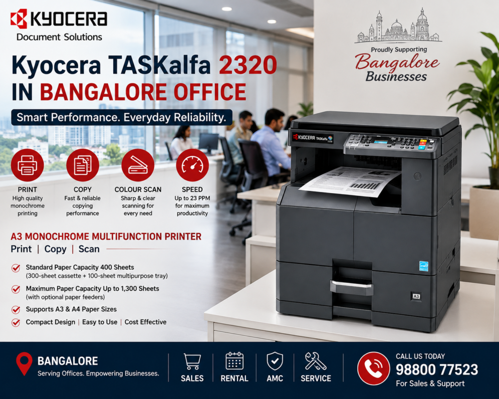 Kyocera TASKalfa 2320 colour scanning A3 multifunction photocopier in Bangalore