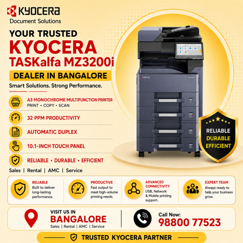 Kyocera TASKalfa MZ3200i A3 Monochrome Multifunction Photocopier in Bangalore