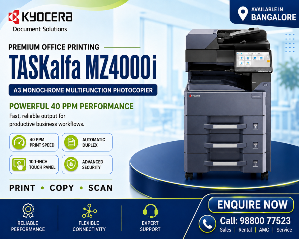 Kyocera TASKalfa MZ4000i A3 Monochrome Multifunction Photocopier in Bangalore