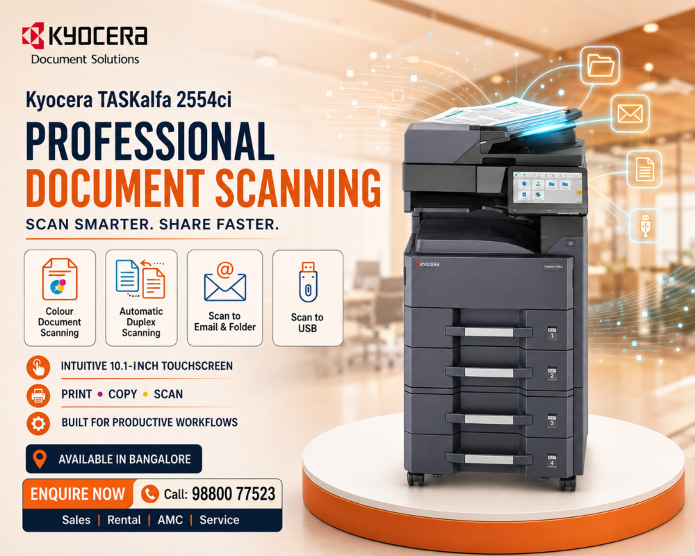 Kyocera TASKalfa 2554ci A3 Colour Multifunction Photocopier Dealers in Bangalore