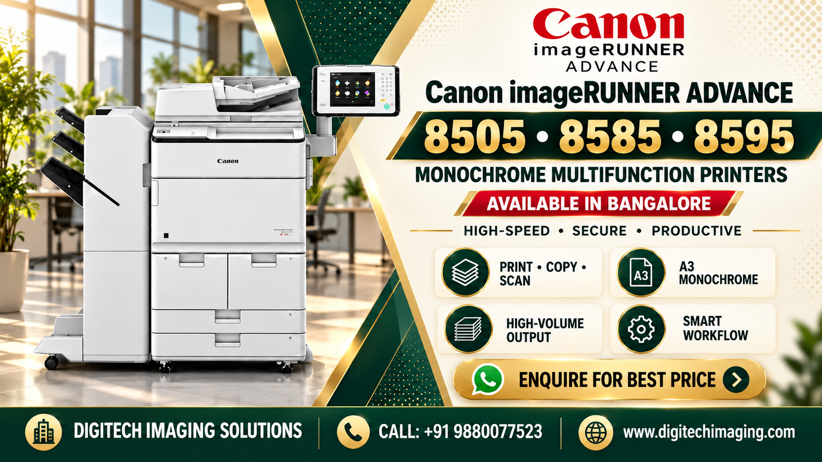 Canon IR ADV 8505 8595 8585 Monochrome Multifunction Printer Dealers in Bangalore