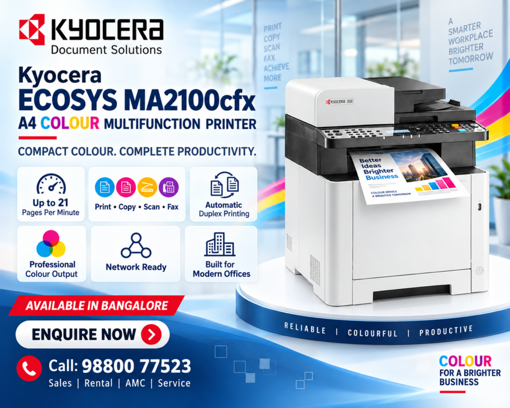 Kyocera ECOSYS MA2100cfx A4 Colour Multifunction Printer Dealers in Bangalore