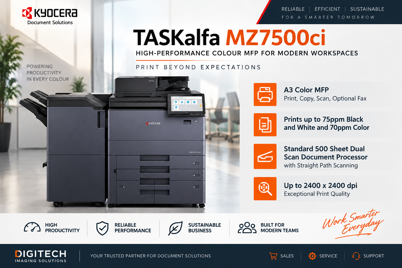 Kyocera TASKalfa MZ7500ci A3 colour multifunction printer
