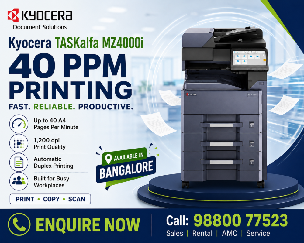 Kyocera TASKalfa MZ4000i A3 Monochrome Multifunction Photocopier in Bangalore