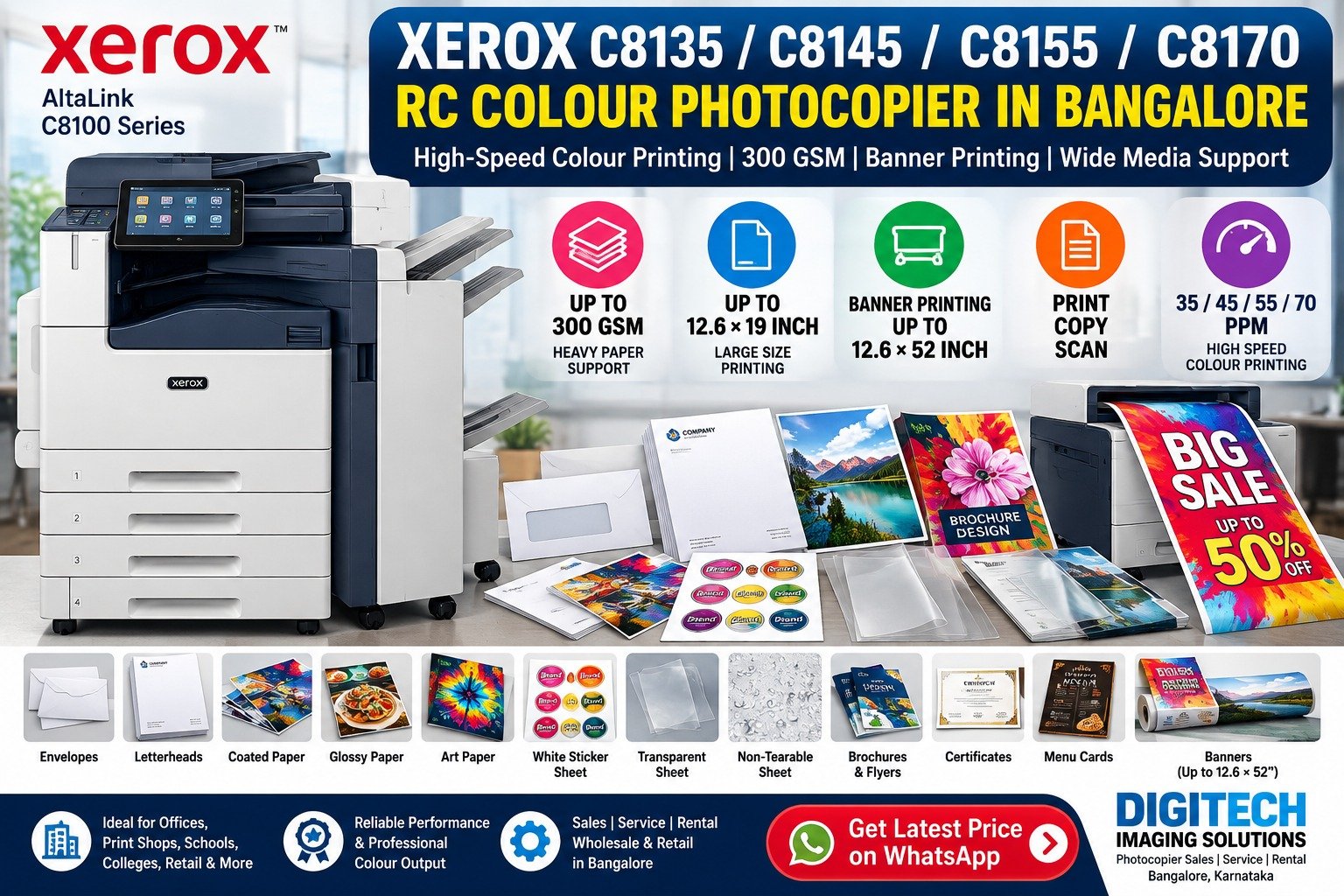 Xerox C8135/C8145/C8155/C8170 RC Photocopier Bangalore | 300 GSM