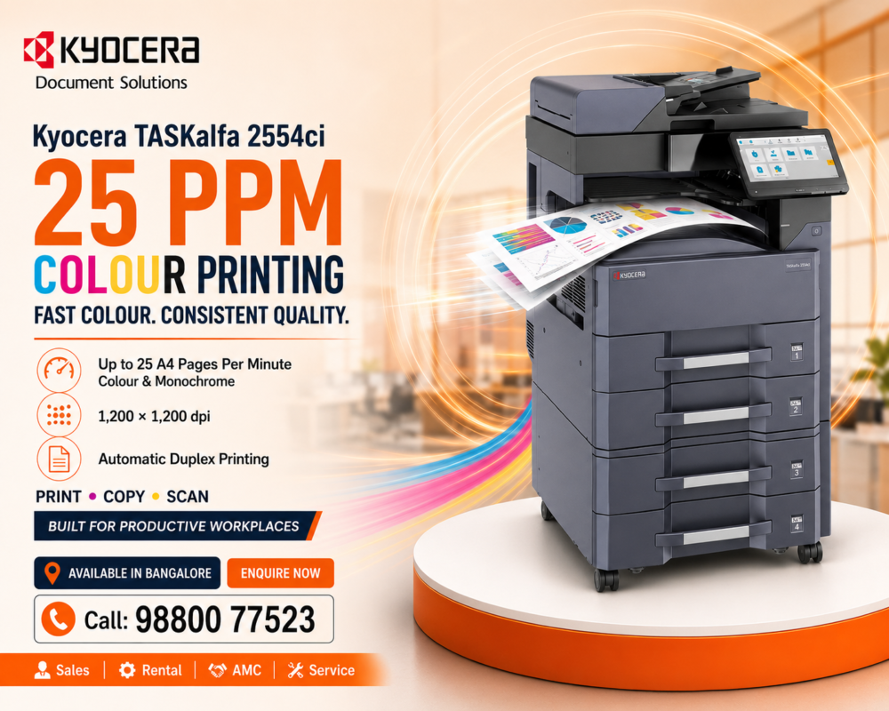 Kyocera TASKalfa 2554ci A3 Colour Multifunction Photocopier Dealers in Bangalore