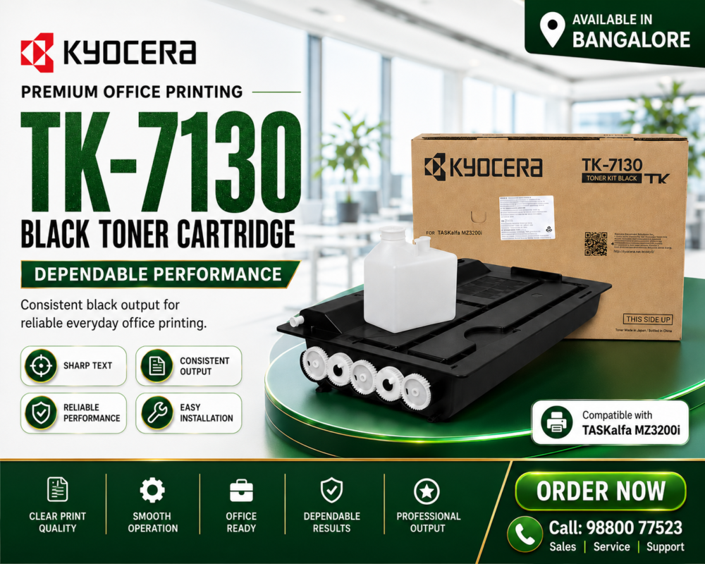 Kyocera TK-7130 black toner cartridge for TASKalfa MZ3200i in Bangalore