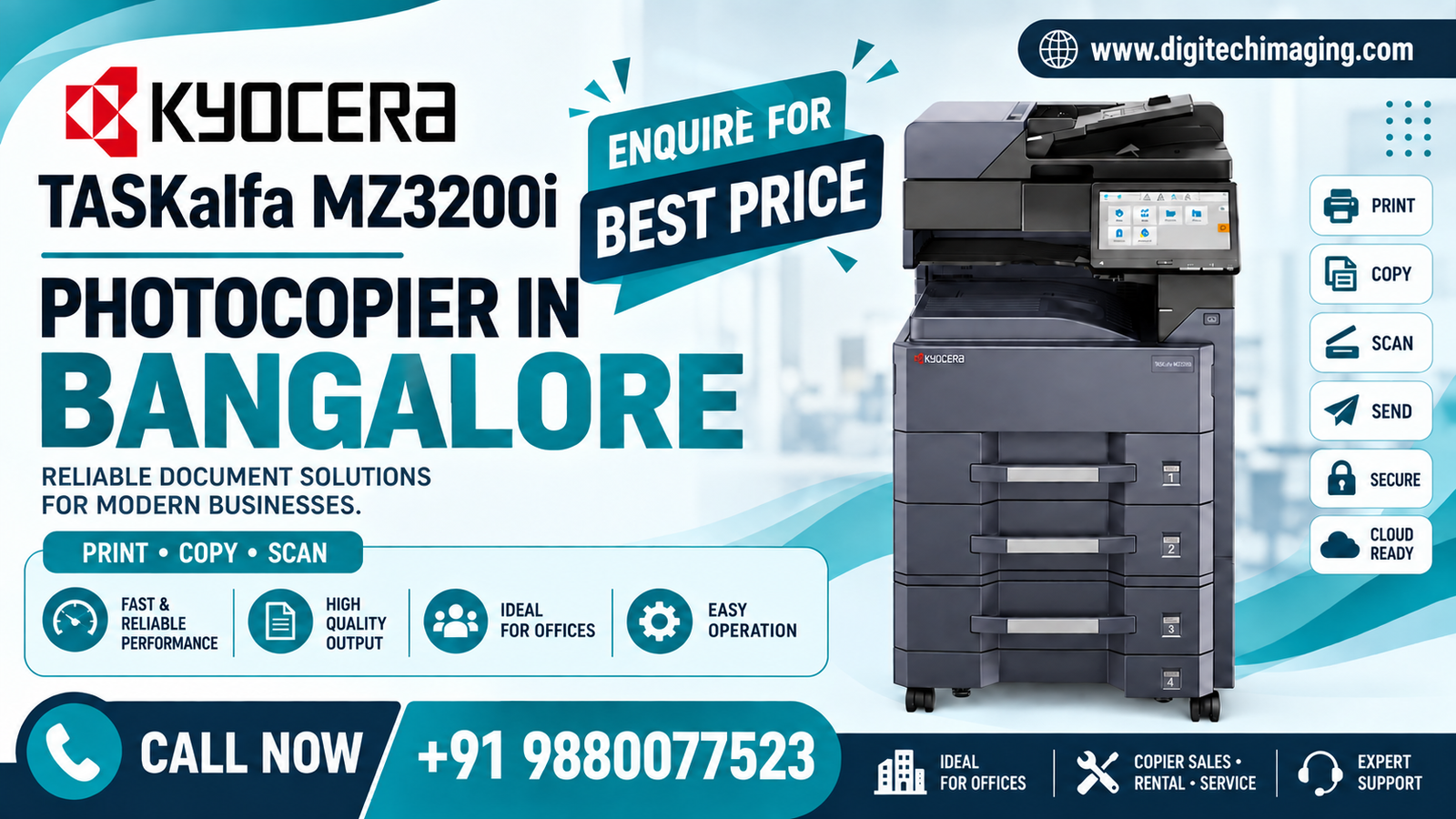 Kyocera 3200i photocopier price in Bangalore for high-volume office use