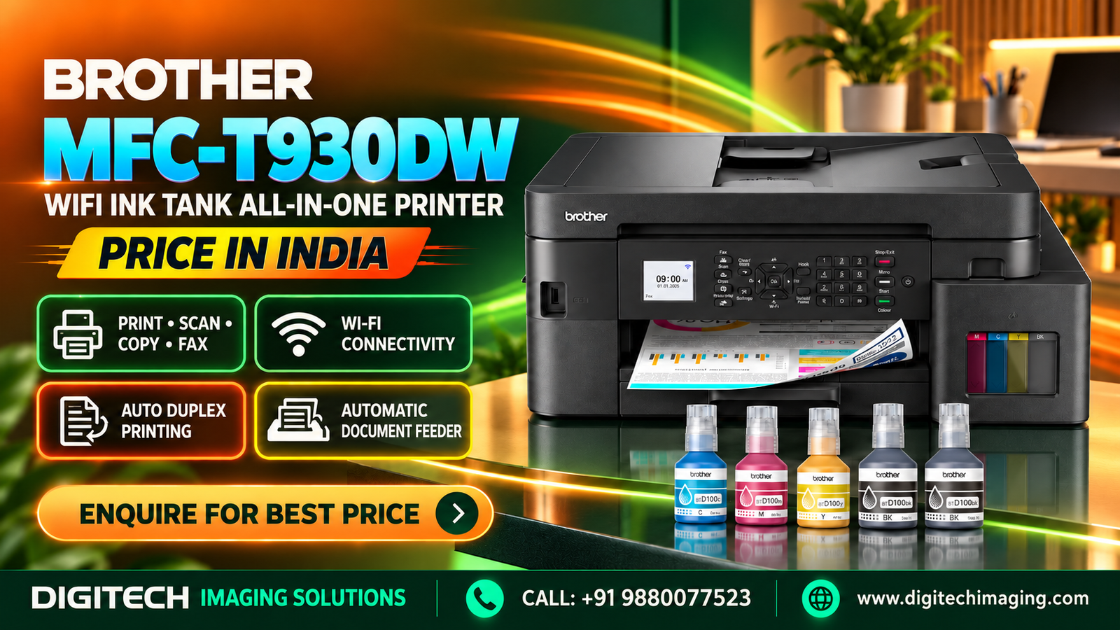 Brother MFC-T930DW Price in India WiFi Ink Tank All-in-One Printer