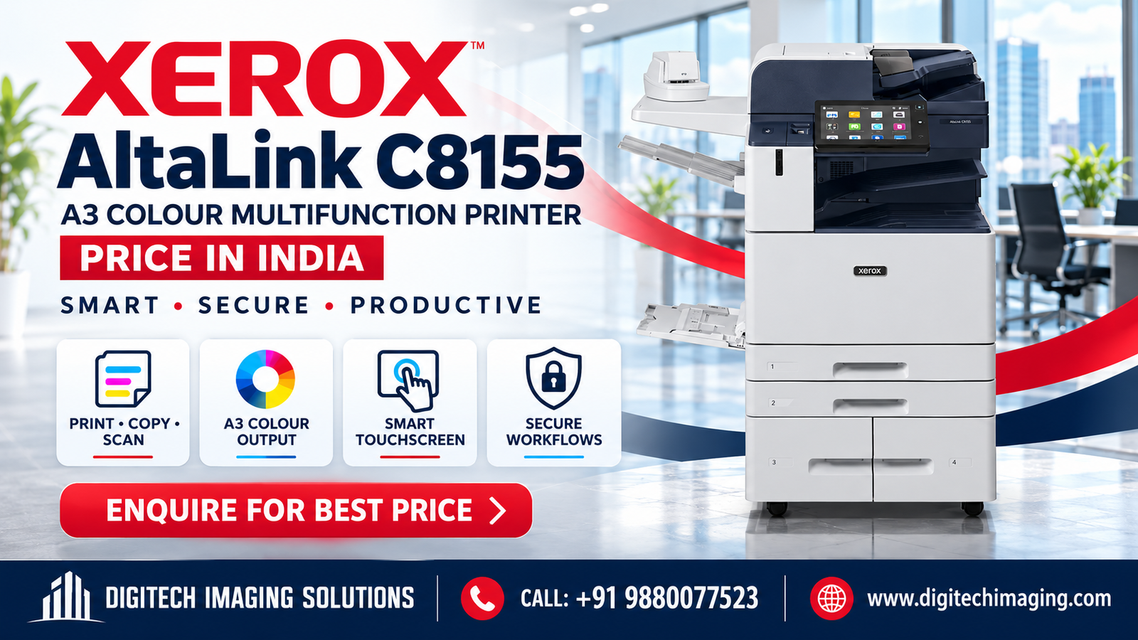 Xerox AltaLink C8155 Price in India A3 Colour Multifunction Printer