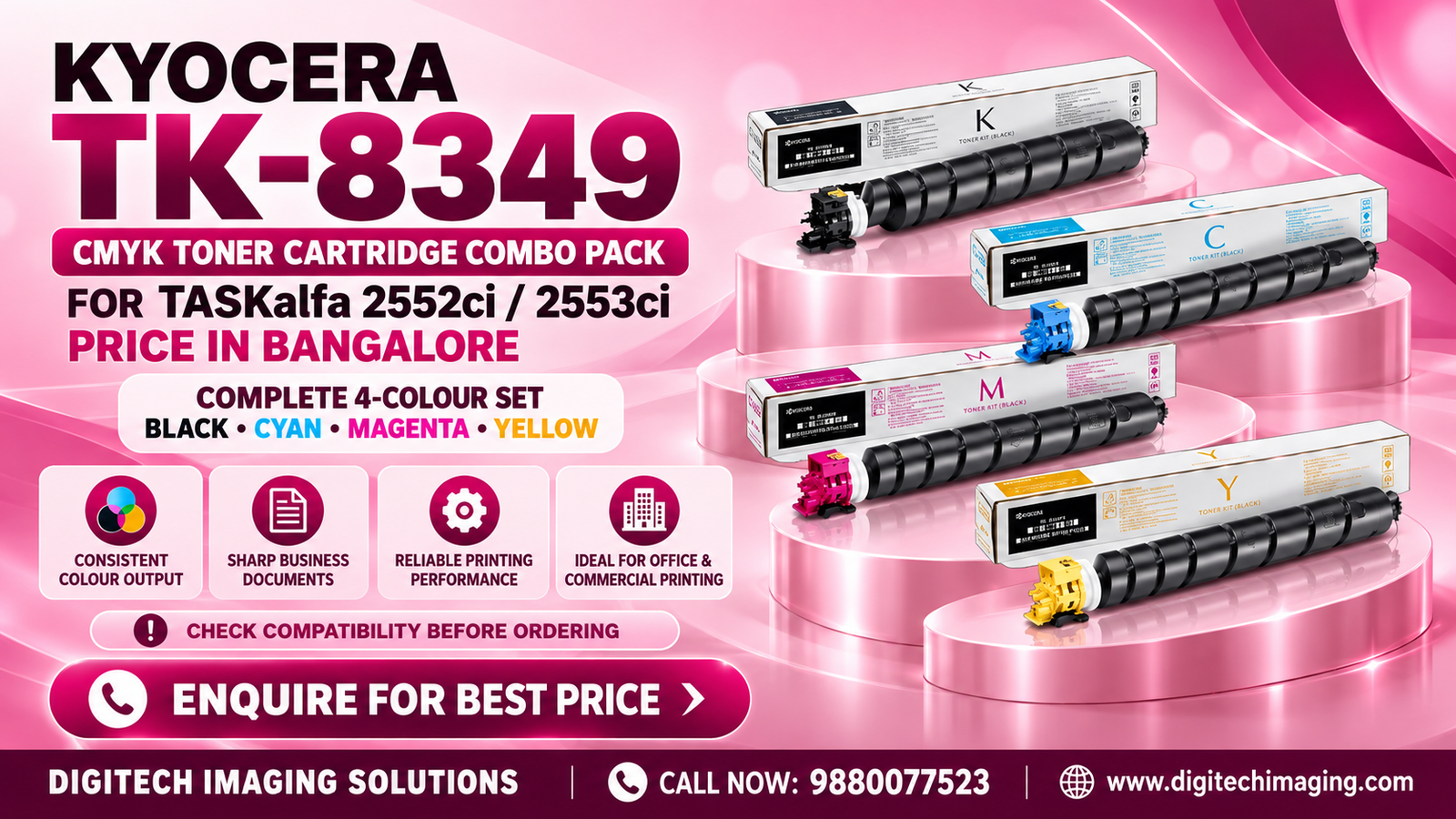 Kyocera TK-8349 CMYK Toner Price Bangalore