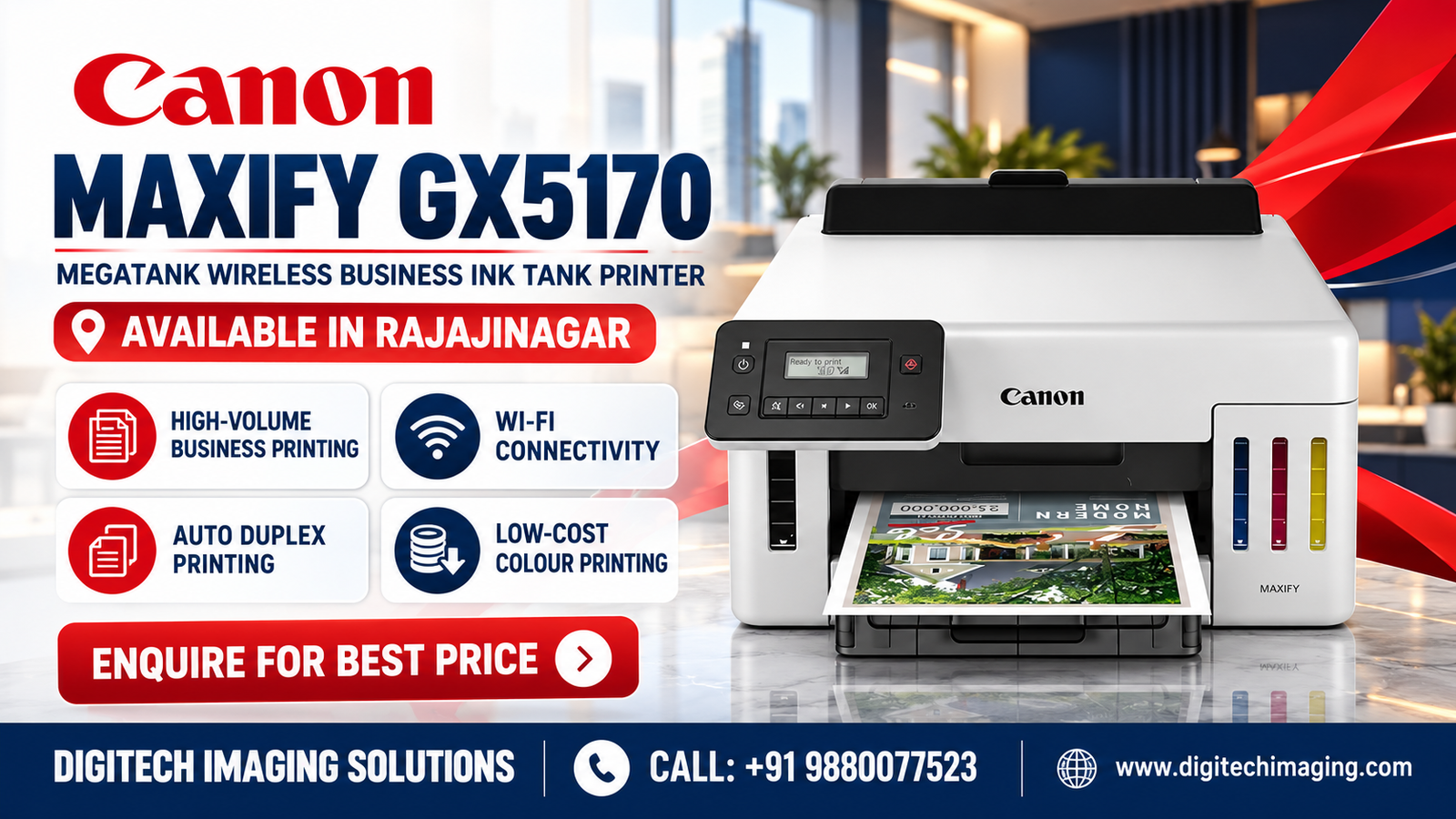 Canon MAXIFY GX5170 MegaTank Wireless Business Ink Tank Printer in Rajajinagar